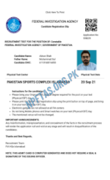 FIA Constable Physical Roll Number Slip 2026