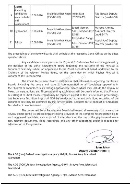 FIA Physical Measurement Review Board Schedule 2026