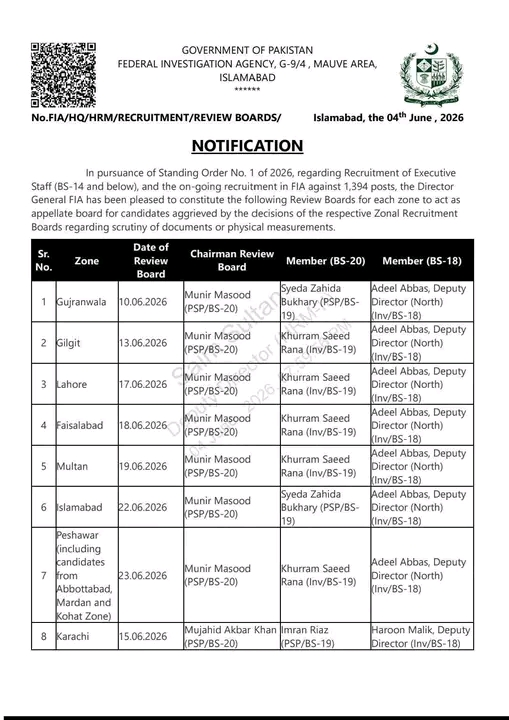 FIA Physical Measurement Review Board Schedule 2026