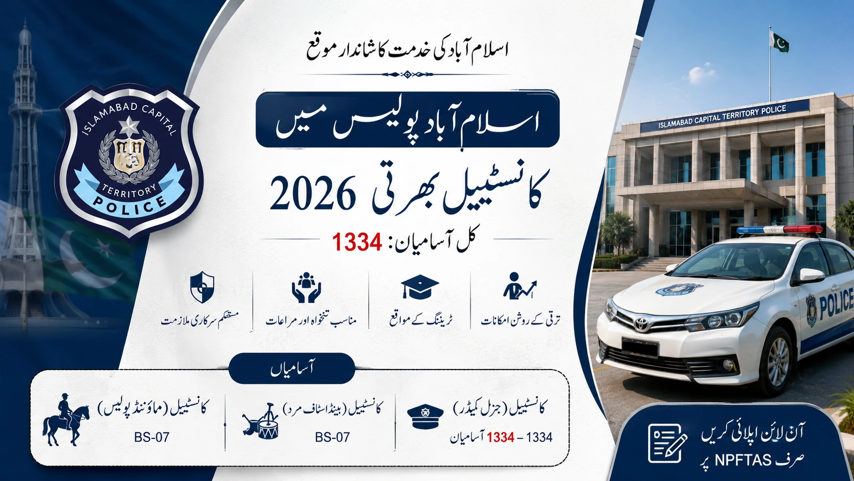 NPFTAS Islamabad Police Constable Jobs 2026 Announced