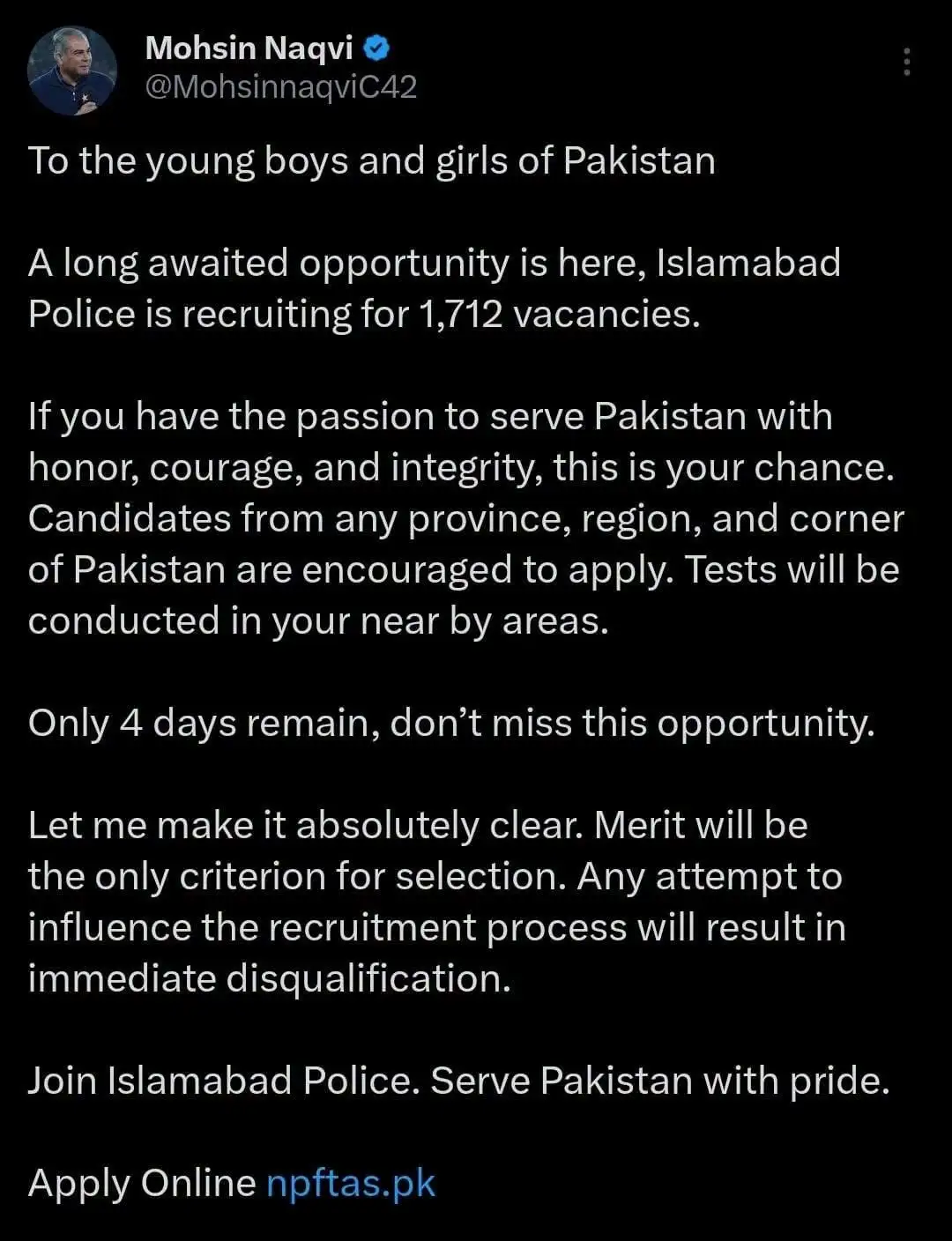 NPFTAS Islamabad Jobs 2026